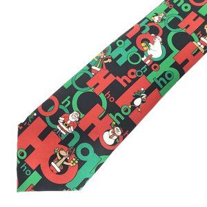 Christmas Ho Ho Ho Cartoon Tie Polar Bear Penguin
